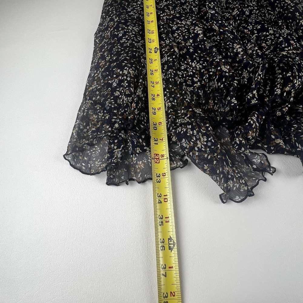 Vintage Anne Klein ll size 12 floral 100% silk Maxi skirt lined Assymetrical - Picture 7 of 9